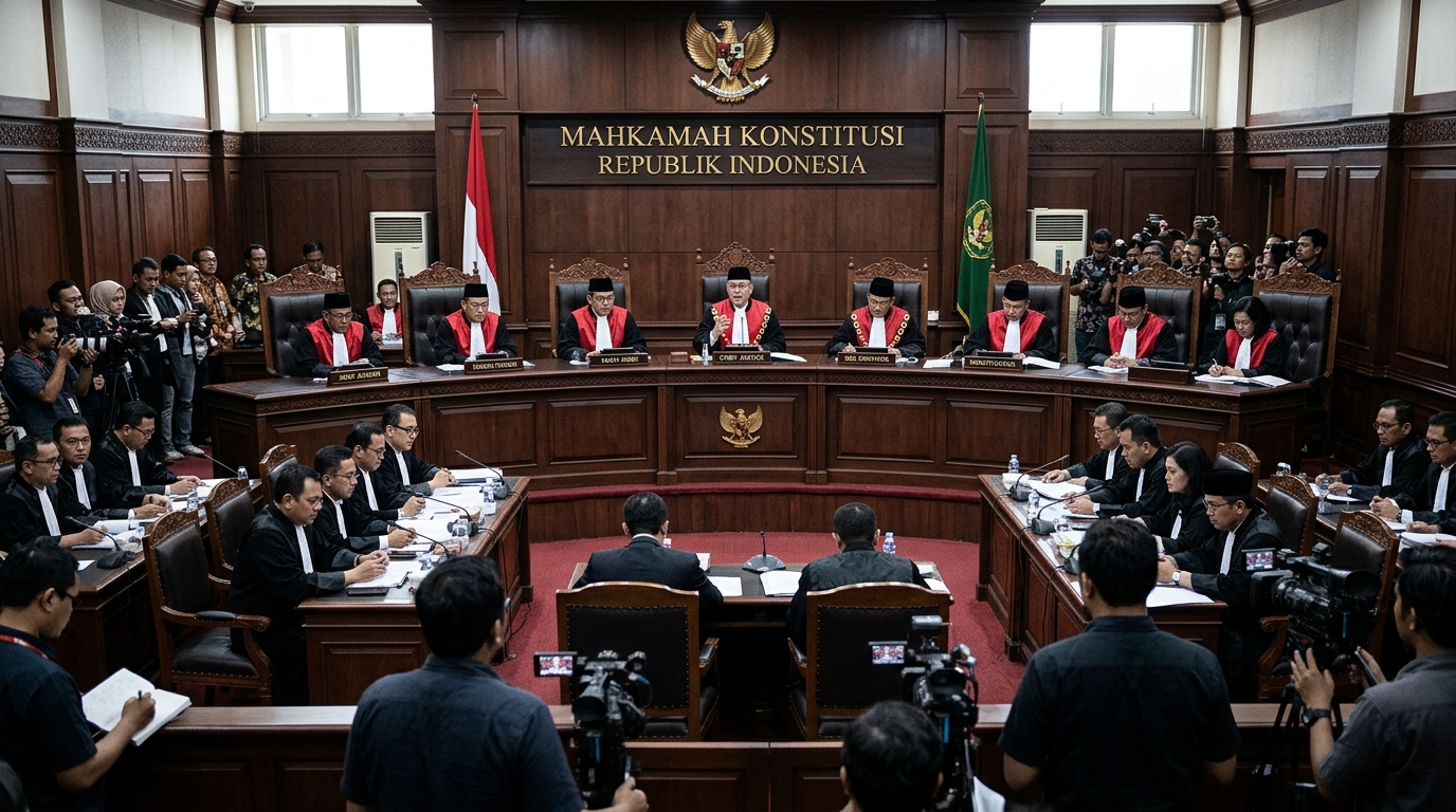 Sidang pleno majelis hakim Mahkamah Konstitusi Republik Indonesia di Jakarta